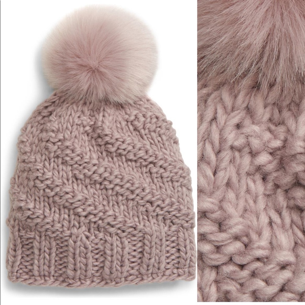 NEW Free People Happy Trails Pom Beanie Dove Lilac